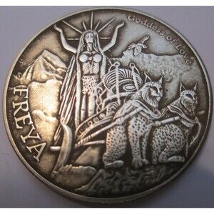NEW-Norse Gods Freya & Odin Round USA Coin